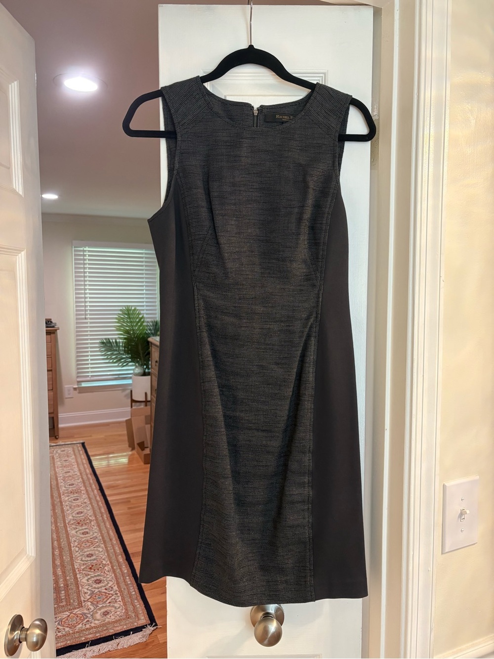 RACHEL Rachel Roy Black Panel Sleeveless Midi Dress